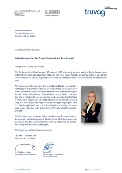 Veränderungen bei der Truvag (10/25)